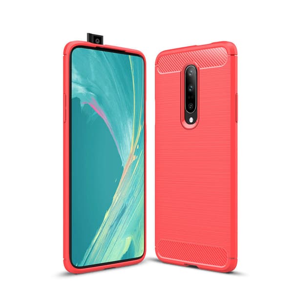 Stöttåligt Armor Carbon TPU-skal Oneplus 7 Pro Röd
