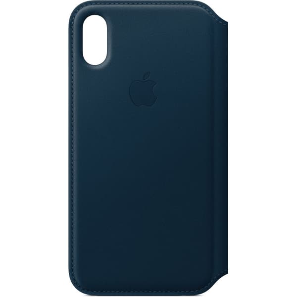 Apple iPhone X Läderfodral Folio Original - Kosmosblå