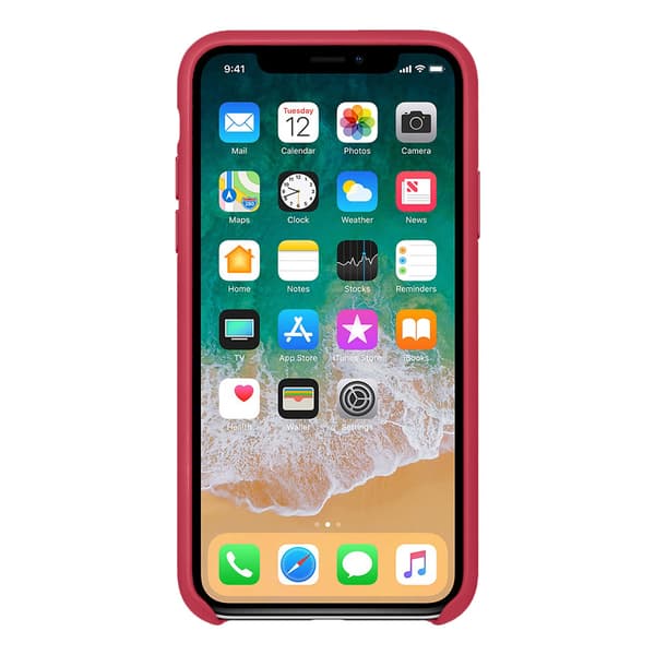 Apple iPhone X Läderskal Original - Pink Fuchsia