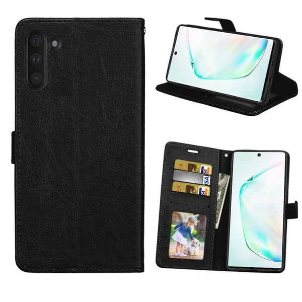 Lommebokdeksel 3-kort Samsung Galaxy Note 10 (SM-N970F) : Farge - Svart
