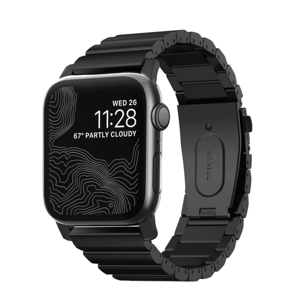 Apple Watch 44/42mm Ranneke Titanium Band Musta