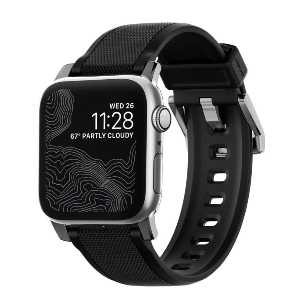 Apple Watch 44/42mm Ranneke Rugged Strap Hopea/Musta