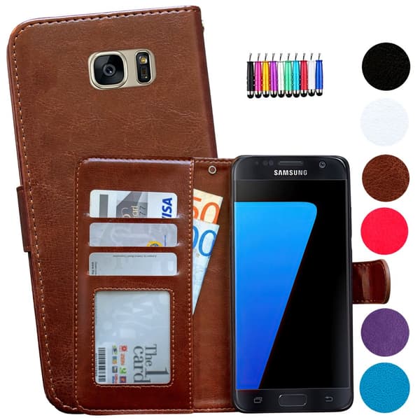 Leather wallet for Samsung S7 + Pen Pink