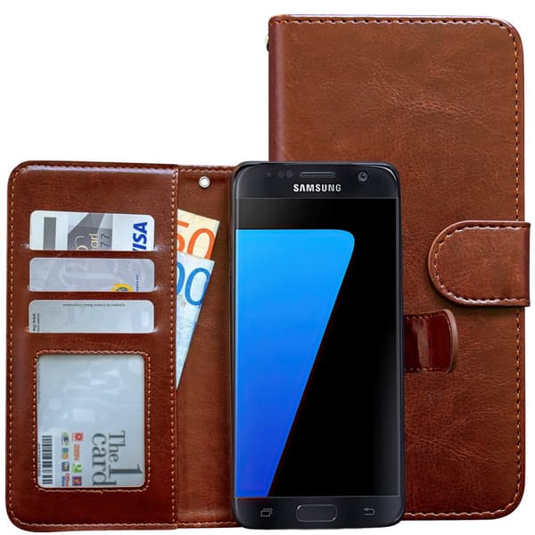 Leather wallet for Samsung S7 + Pen