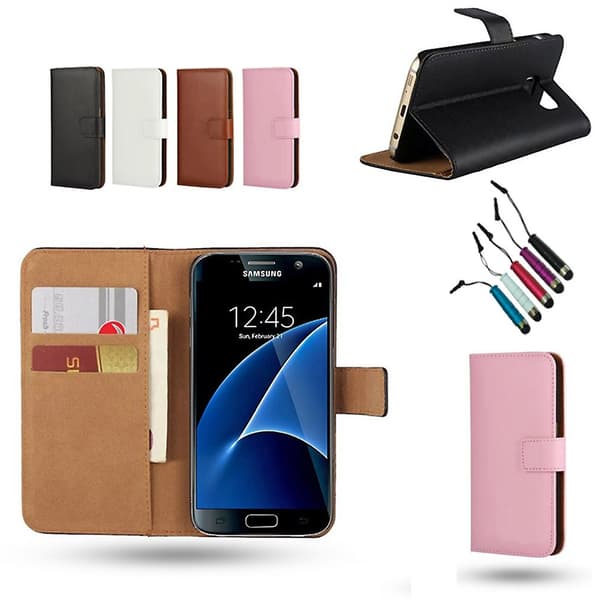 Smooth Leather Case for Samsung Galaxy S7 - Leather Luxury! White