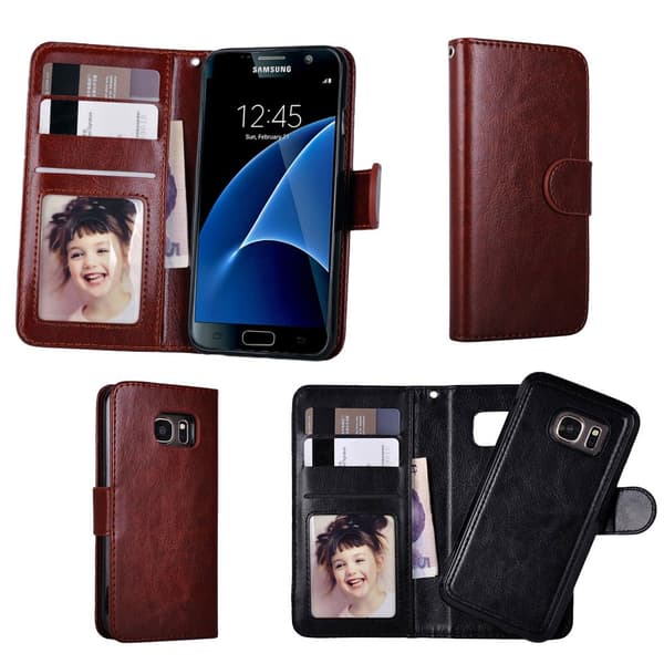Leather Wallet for Galaxy S7 - Leather & Magnetic!