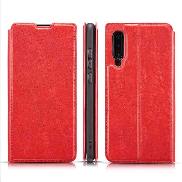 Stilsäkert Vintage Plånboksfodral - Samsung Galaxy A70 Röd Röd