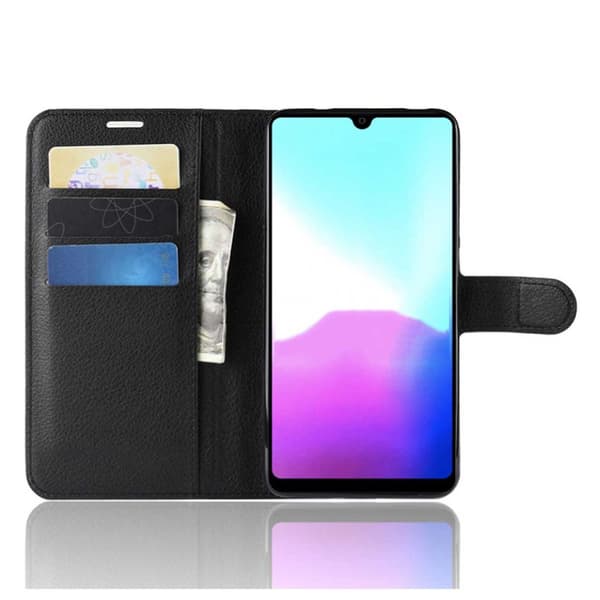 Huawei Mate 20 Pro lompakko mustan nahkakotelo