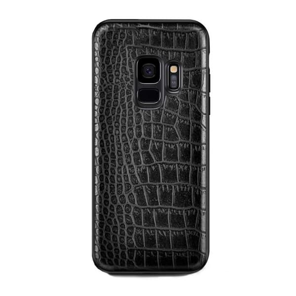Samsung Galaxy S9 Plus Mobile Shell Musta nahkainen nahkakrokotiilikuori