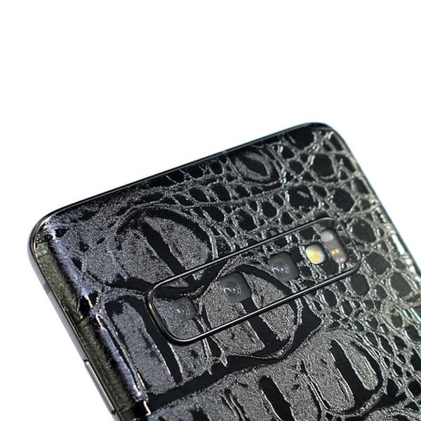 Galaxy S10e  Skinn Läder Vinyl Skin Dekal Skyddsfilm Krokodil