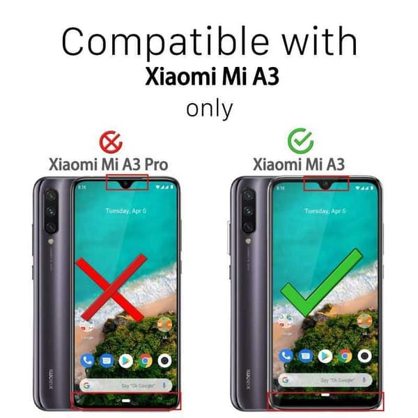 2-PACK Xiaomi Mi A3 Hærdet glas 0,26 mm 2,5D 9H