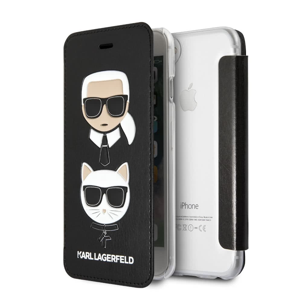 iPhone 7/8/SE 2020 Fodral med Kortfack Karl och Choupette Svart