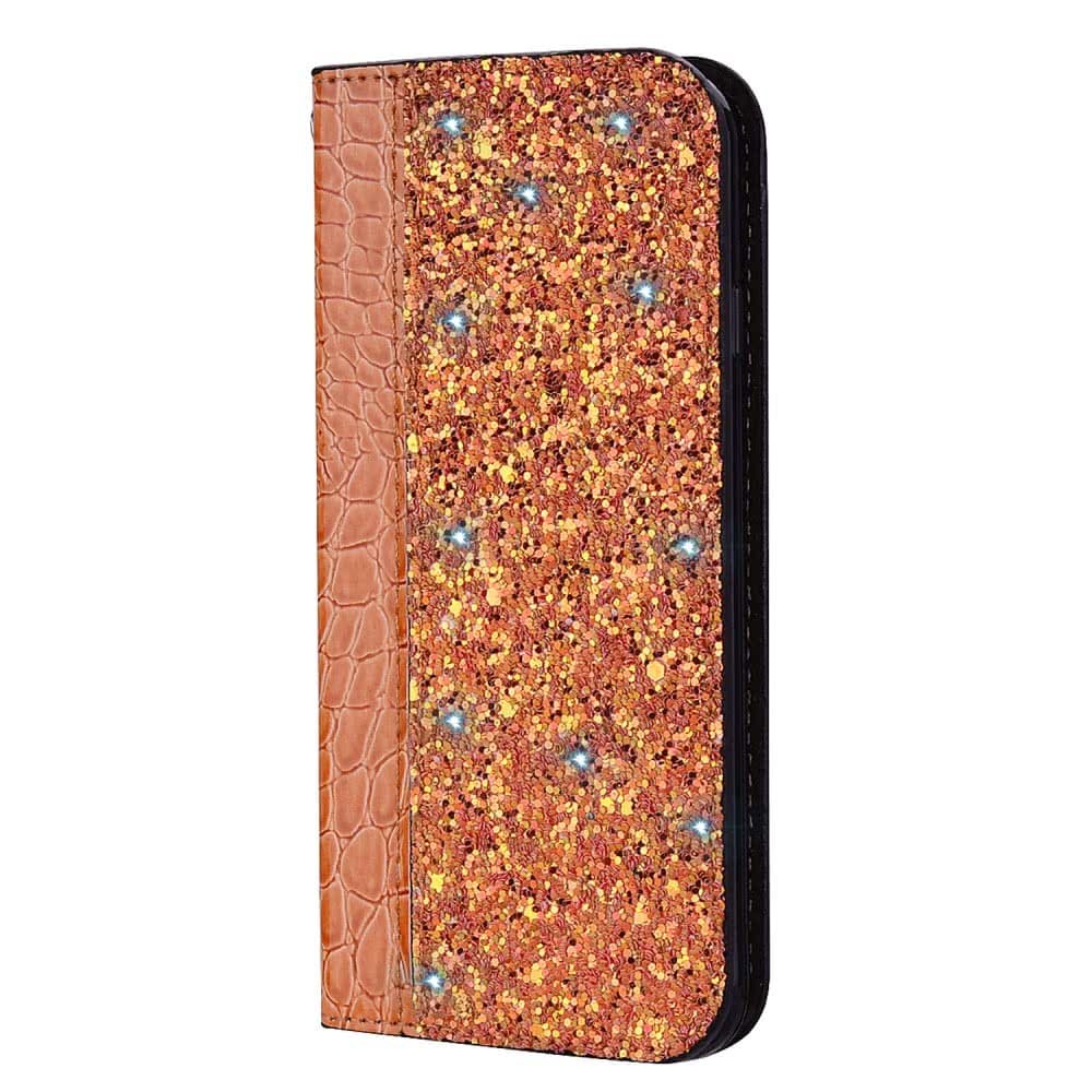 iPhone 7/8/SE 2020 Suojakotelo Krokotiilikuvio med Glitter Ruskea