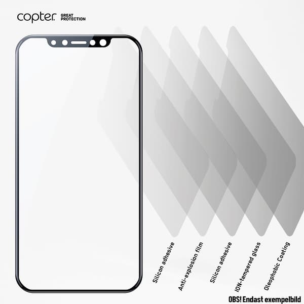 Copter iPhone 6/6S/7/8/SE Skärmskydd Exoglass Curved Svart