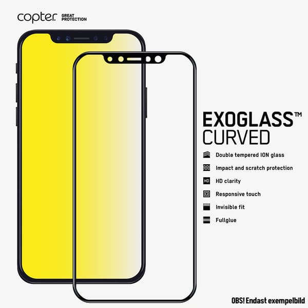 Copter iPhone 6/6S/7/8/SE Skärmskydd Exoglass Curved Svart