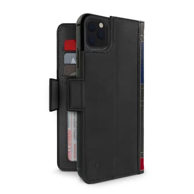 iPhone 11 Pro Kotelo BookBook Aito Nahka Irrotettava Kuori Musta
