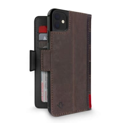 iPhone 11 Kotelo BookBook Aito Nahka Irrotettava Kuori Ruskea