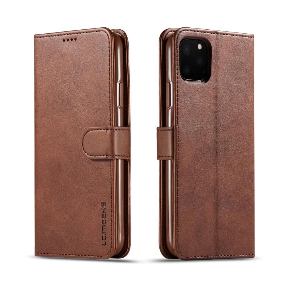 iPhone 11 Pro Max Suojakotelo Korttitasku Telinetoiminto MörkRuskea
