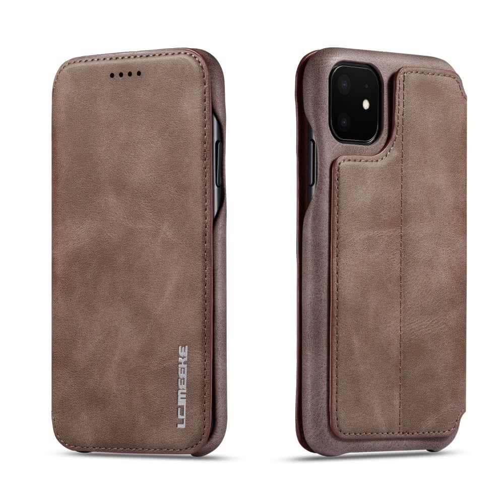 iPhone 11 Suojakotelo Korttitaskulla MörkRuskea