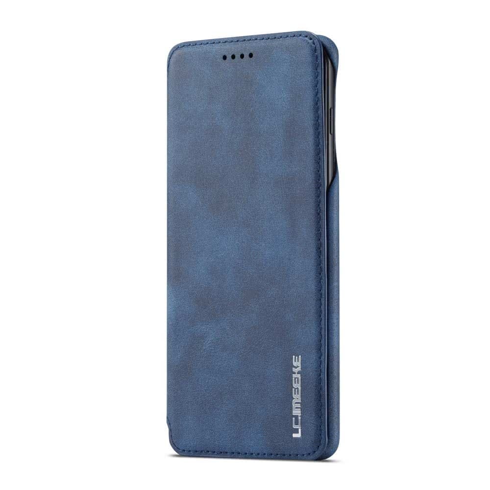 Samsung Galaxy S10 Plus Suojakotelo Retro PU-nahka Sininen