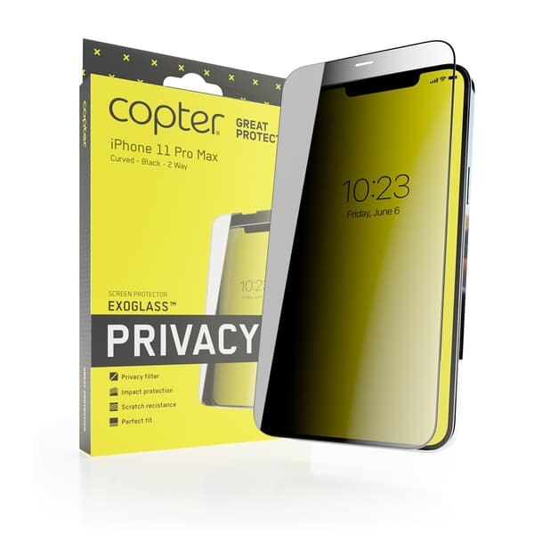 Copter iPhone Xs Max/11 Pro Max Näytönsuoja ExoGlass Privacy Curved
