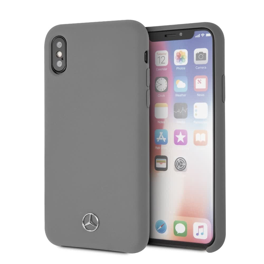 iPhone X/Xs Suojakuori Silikonii Logo Harmaa