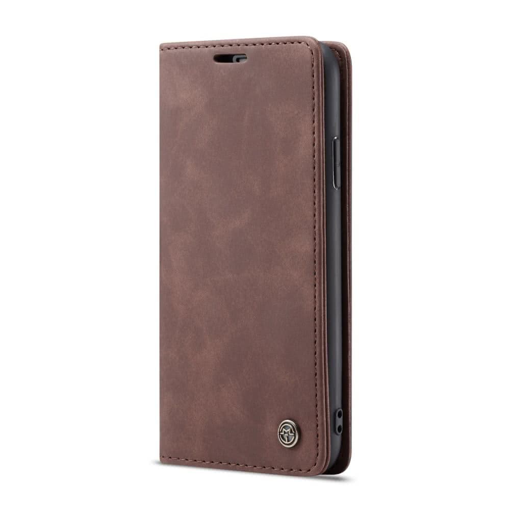 iPhone X/Xs Suojakotelo Retro Flip Telinetoiminto PU-nahka MörkRuskea