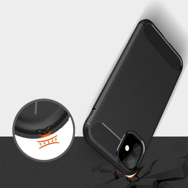 SKALO iPhone 11 Armor Carbon Stöttåligt TPU-skal