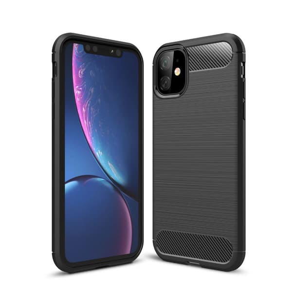 SKALO iPhone 11 Armor Carbon Stöttåligt TPU-skal