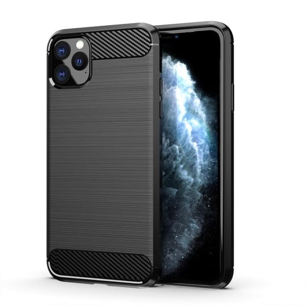 SKALO iPhone 11 Pro Armor Carbon Stöttåligt TPU-skal Svart
