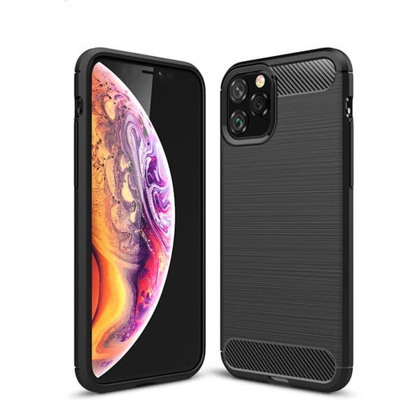 SKALO iPhone 11 Pro Max Armor Carbon Iskunkestävä TPU suojakuori