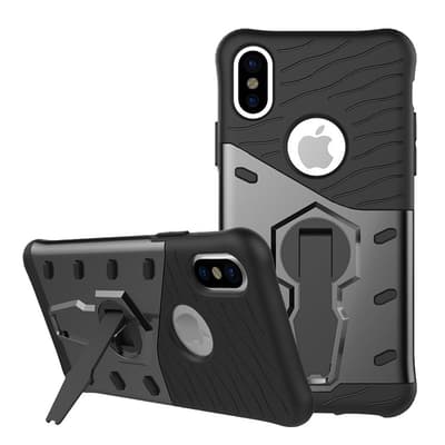 Sniper Case for iPhone X, rotating stand, thermal grooves, dark grey
