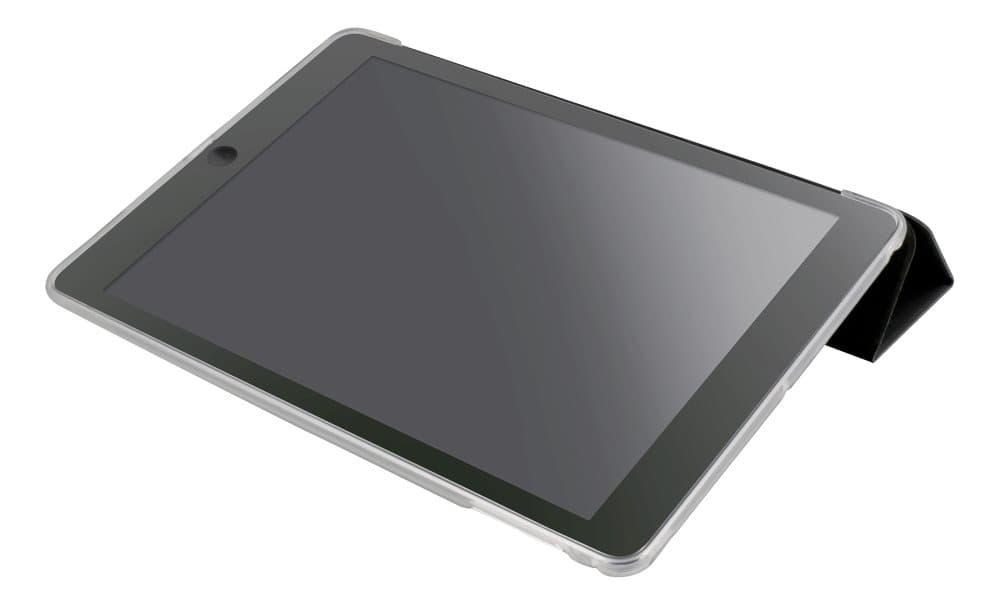 DELTACO iPad 9,7" (2017/2018) case, stand function, black/transparent