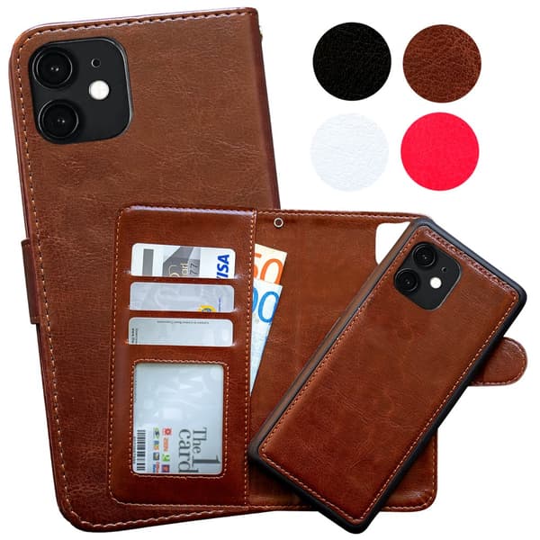 iPhone 11 - PU Leather Wallet Case Brown