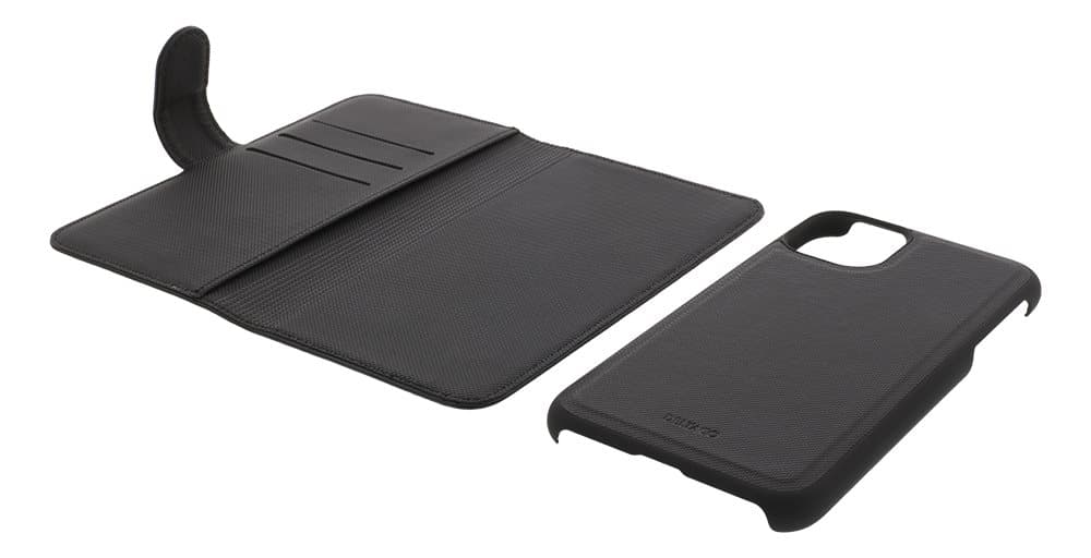 DELTACO wallet case 2-in-1, iPhone 11 Pro, removable back cover, black