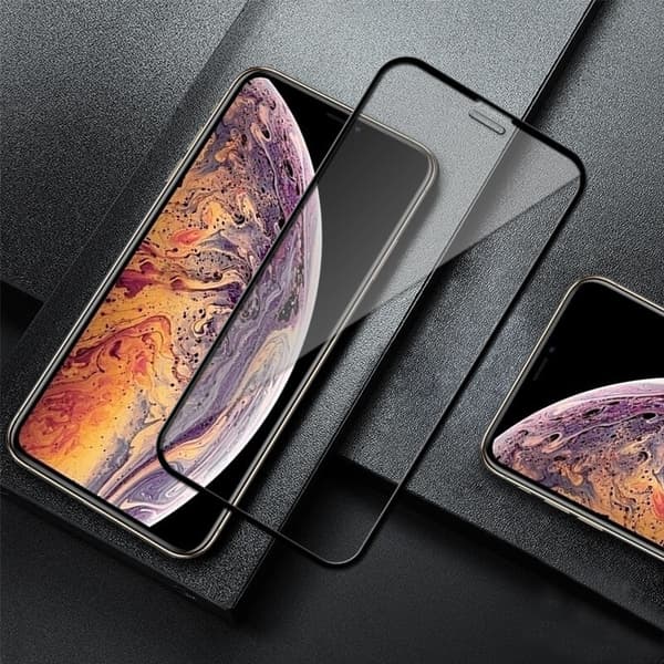 SKALO iPhone 11 Pro Max Heltäckande Skärmskydd Härdat Glas - Svart