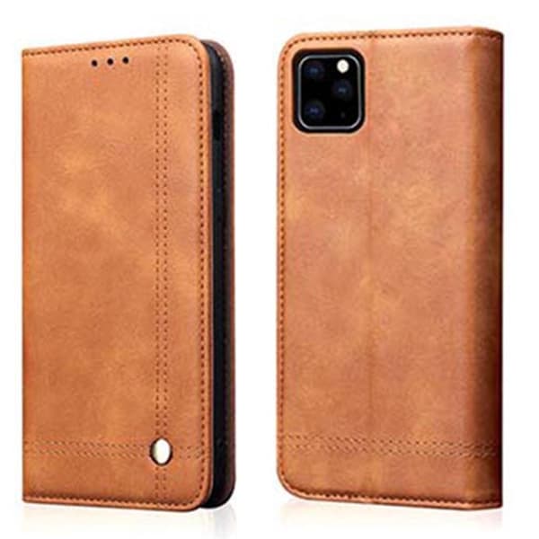 iPhone 11 - Stilrent Vintage Plånboksfodral (LEMAN) Ljusbrun