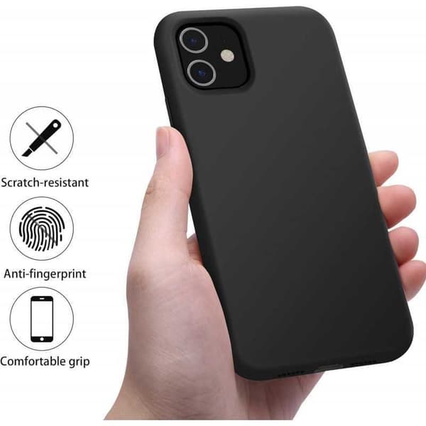 iPhone 11 Gummibelagd Mattsvart Silikon Skal