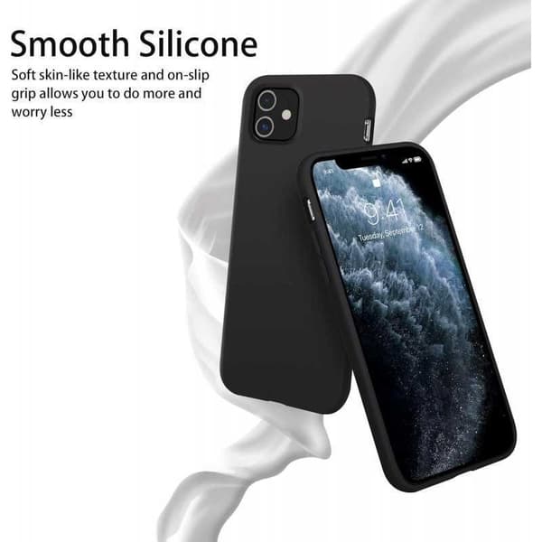 iPhone 11 Gummibelagd Mattsvart Silikon Skal