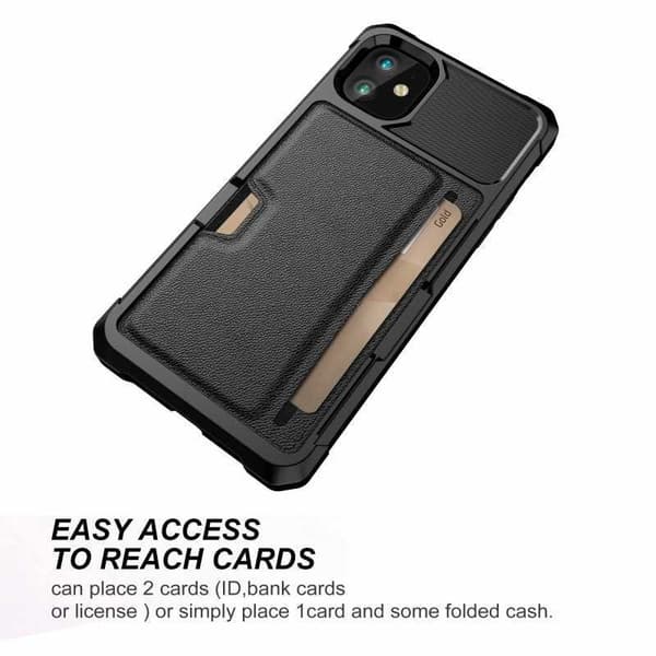 iPhone 11 Stöttåligt Skal med Kortfack Solid V2