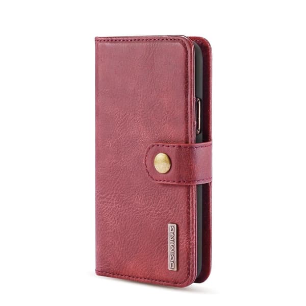 DG.MING iPhone 11 Pro Max Split Läder Plånboksfodral - Röd
