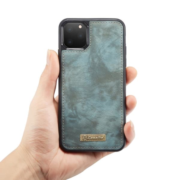 iPhone 11 Pro CASEME Split Nahkainen Lompakko Irrotettava Puhelinkotelo Sininen