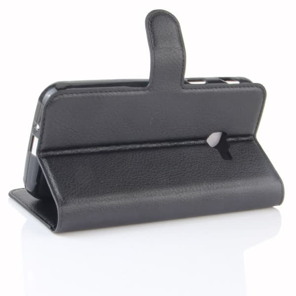 Samsung Galaxy Xcover 4/4S Plånboksetui Kortholder Stativ Litchi Sort