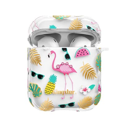 AirPods (1/2) Kuori Flamingo Aihe Kovamuovi Läpinäkyvä