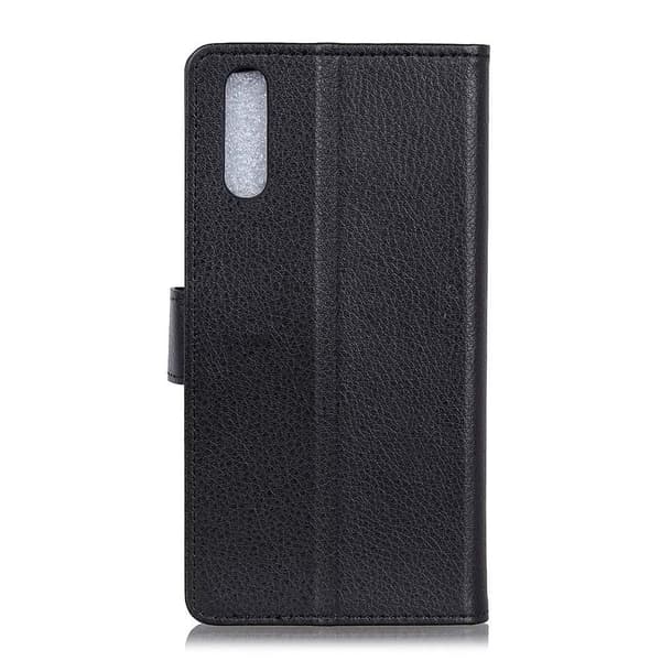 Samsung Galaxy A50 Plånboksetui Litchi PU-læder Sort