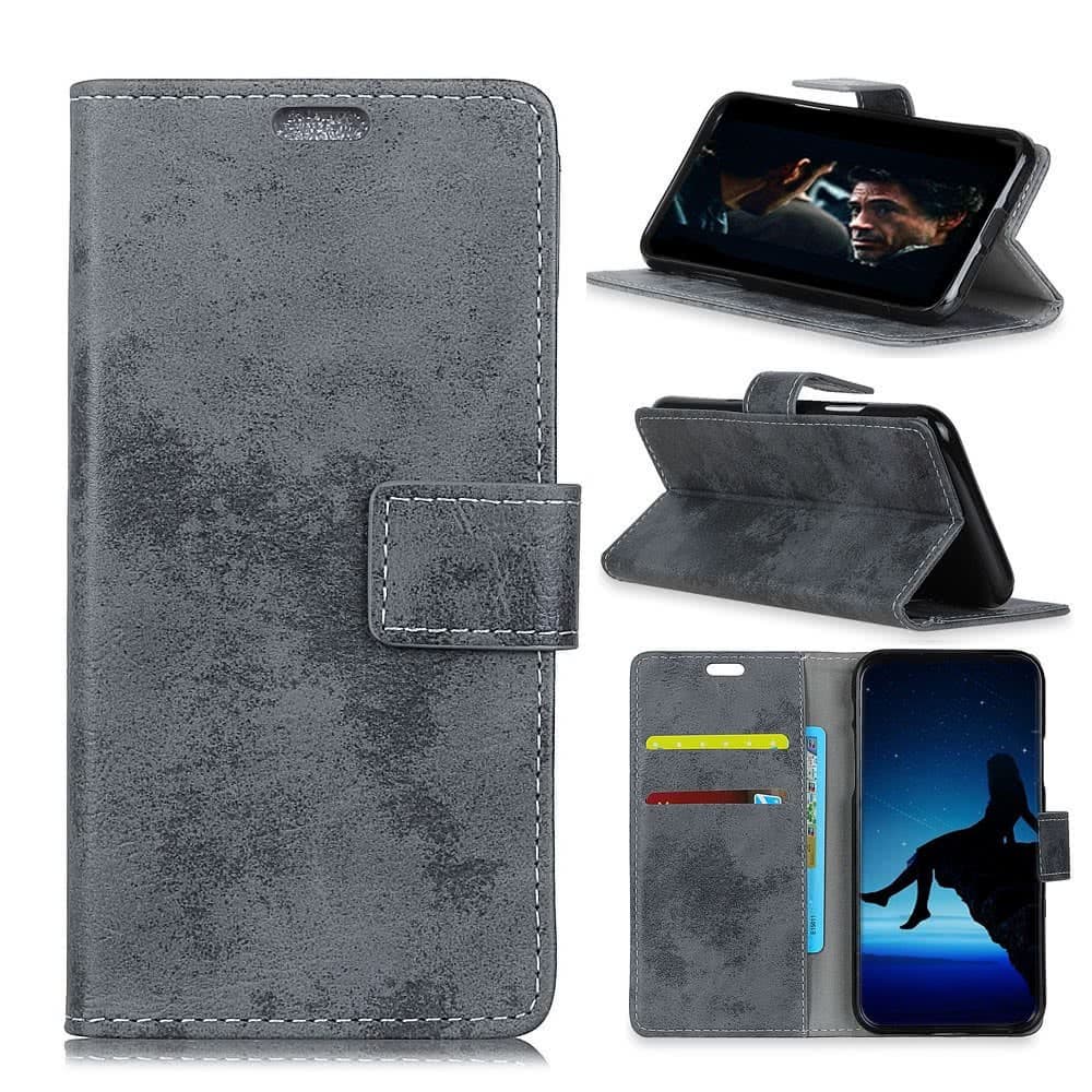 Sony Xperia L3 Suojakotelo Vintage PU-nahka Harmaa
