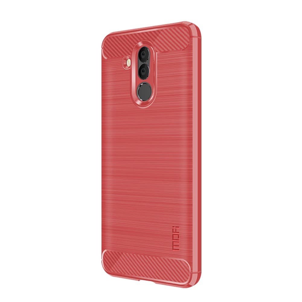 Huawei Mate 20 Lite Suojakuori TPU-materiaali-materiaali Borstad Hiilikuitu Design Punainen