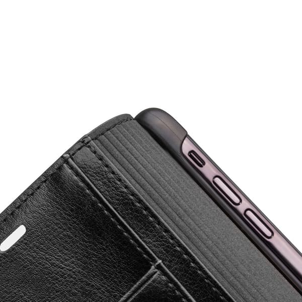 Aito Nahka Kotelo Korttitaskulla Apple iPhone Xs Max Musta