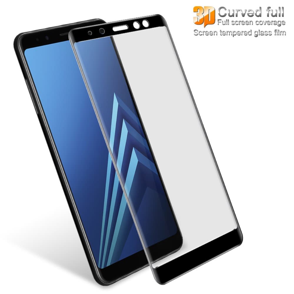 Näytönsuoja Karkaistua Lasia Full Size till Samsung Galaxy A8 2018 Musta