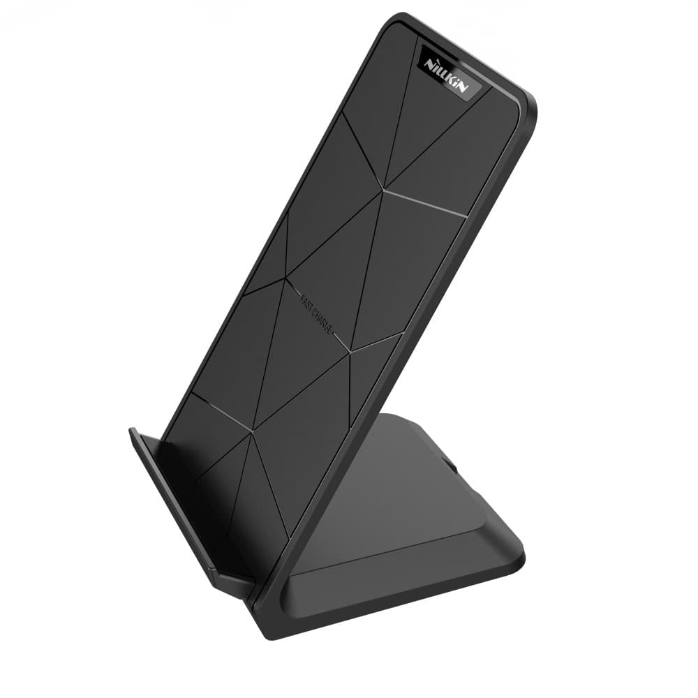 Fast Wireless Charging Stand MC018 Trådlös Laturi Dual Coil Qi Musta